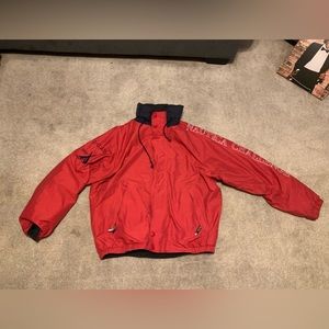 Vintage Nautica Reversible jacket sz xl red green 90’s